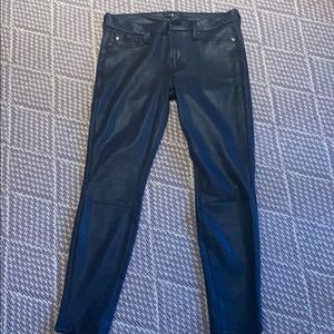 7 for all mankind blue leather jeans